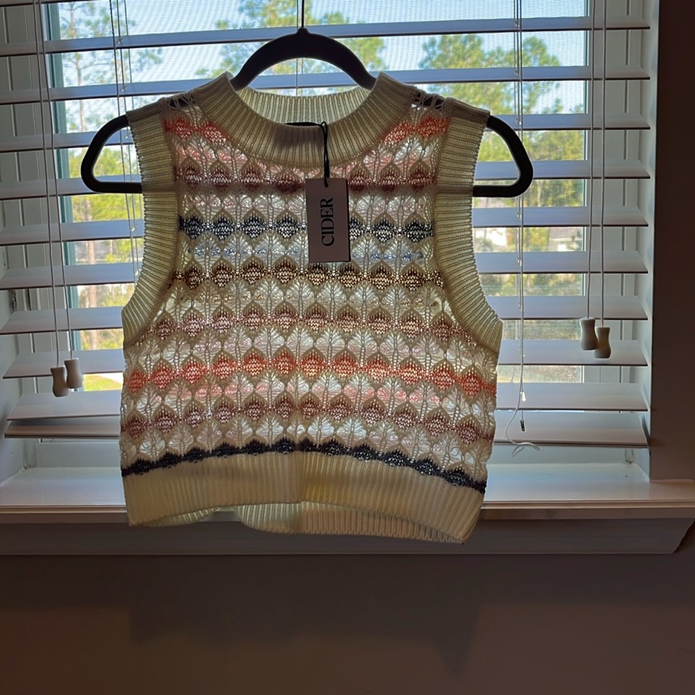 NEW cider cropped sweater vest
